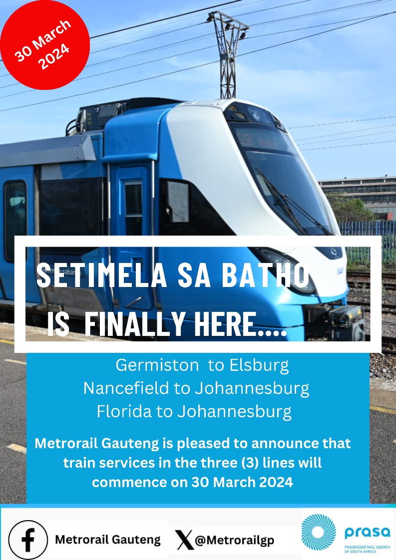 #NewLine #Asambeni #Nancefield #RebuildingRail Commuters already enjoying the new service on the Johannesburg to Nancefield line. Ticket prices starts from R7,50 @TrafficSA, @Takatso_Moloi @MovingGauteng