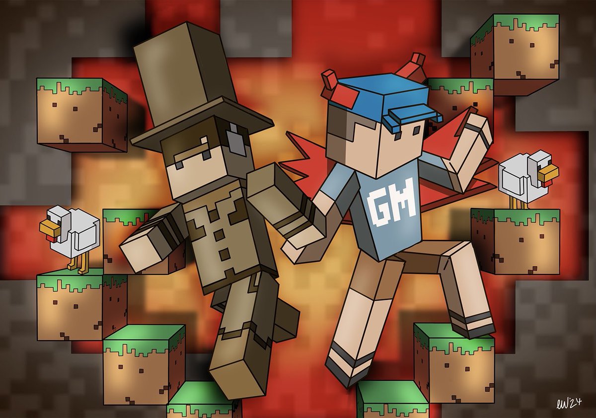 Ozfiz_'s tweet image. Absolutely loving “the chicken boys” minecraft play with @CardboardCowboy and his mate Greggy currently.  Also happy birthday for tomorrow CBC!!!!