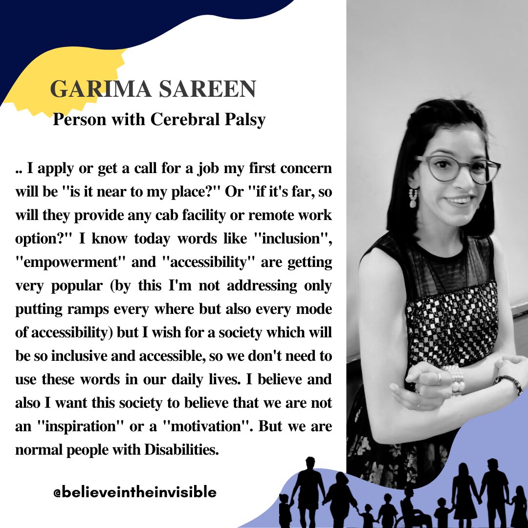 'Although my disability is visible but there is a lot of things and mindsets related to my disability is still invisible', says Garima Sareen. As #CerebralPalsyAwarenessMonth draws to close the significance of raising awareness about #CerebralPalsy remains. #BelieveInTheInvisible