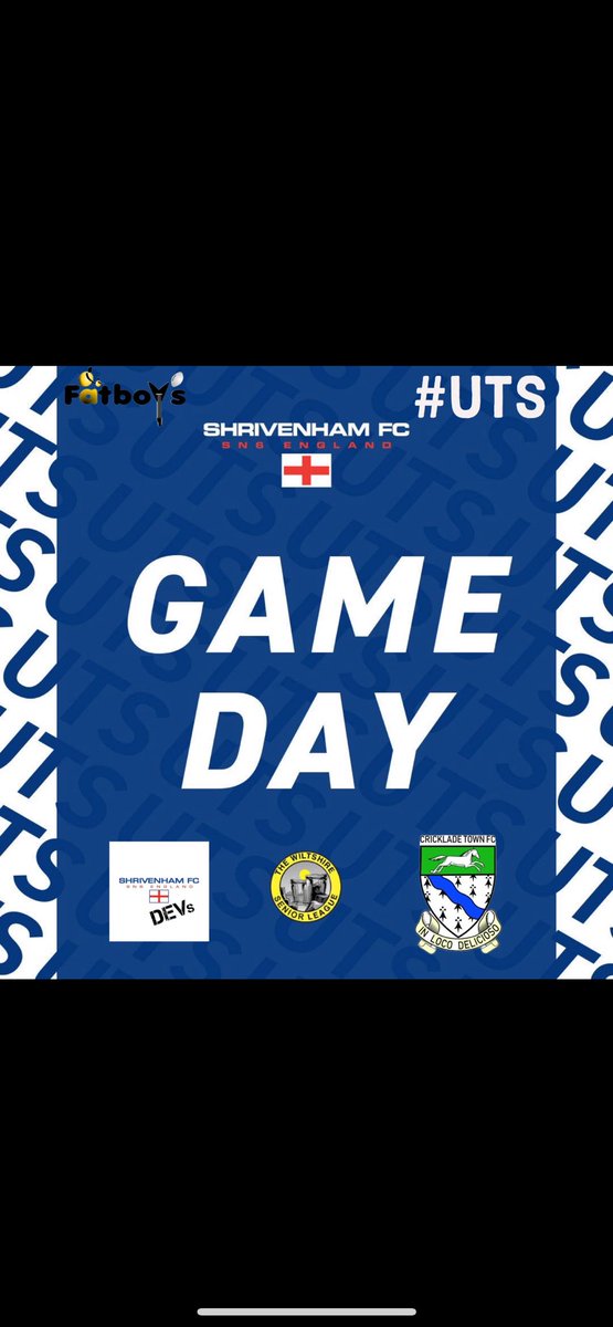 🔵⚪️GAME DAY🔵⚪️ The boys are back in action today as we travel to the Corinium Stadium to play @Cricklade_Town 🔵⚪️ 🆚 @Cricklade_Town 🏆 Wiltshire Senior League - Division 1 ⌚️ 15:00 📍Corinium Stadium, Cirencester, , GL7 1HS #UTS @WiltsLeague @OxOnFootball @YSswindon