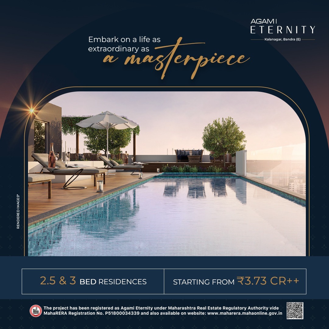 Discover the epitome of elegance in our boutique residential space, Agami Eternity in Kalanagar, Bandra (E). Explore our exclusive 2.5 and 3-bed residences, starting from Rs. 3.73 Cr++. #AgamiRealty #Agami #AgamiEternity #Bandra #Kalanagar #Mumbai #RealEstate #LuxuryLiving