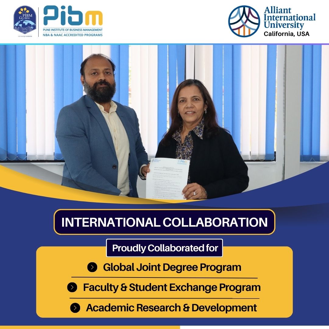 Exciting news! Pune Institute of Business Management has entered into a global collaboration with & Alliant International University, California, USA.

#PIBMPune #GlobalMBA #MBAAbroad #MoU #MBA #PGDM #InternationalMBA #Career #Education #Research #StudentExchange #FDP #SDP