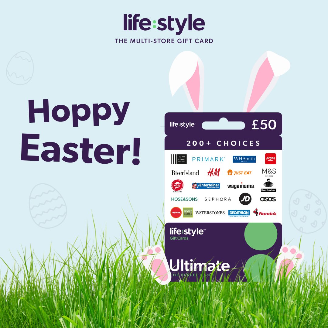 🌷🐰 Embrace the spirit of giving this Easter! 🐣🎁 Give the gift of a £50 Lifestyle Gift Card, just tell us about how you treat your loved ones below Don’t forget to: 🌷like 🌷follow 🌷retweet 🌷#GiftBetter 🌷tag a friend #Prizedraw ends 23:59 30.03.24 T&Cs apply 🔗 in bio