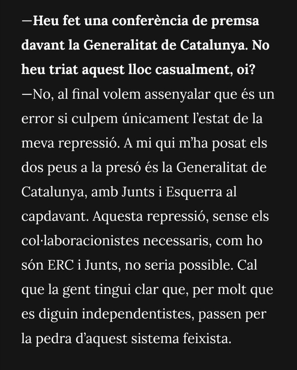 ❌ ENTREVISTA ADRIÁN SAS ❗ 🗣️ 'Qui em posa els dos peus a la presó és la Generalitat de Catalunya, amb Junts i Esquerra al capdavant.' ⤵️ Per llegir-la sencera: vilaweb.cat/noticies/adria…