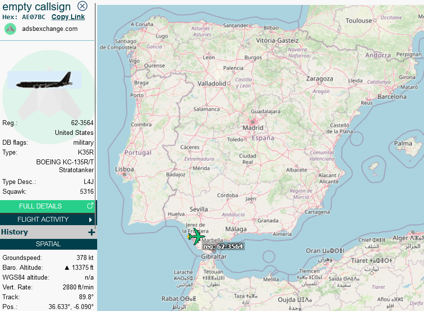 SirListenalot's tweet image. #KC135 #AE07BC #BLUE12 on a round trip out of Rota on its way to help