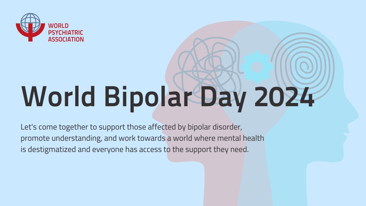 Today, March 30th, marks #WorldBipolarDay! Join us in raising awareness about #BipolarDisorder, a mental health condition that affects millions worldwide. 🎗️ Let's use this opportunity for education and an open dialogue to end the stigma surrounding #mentalhealth issues.