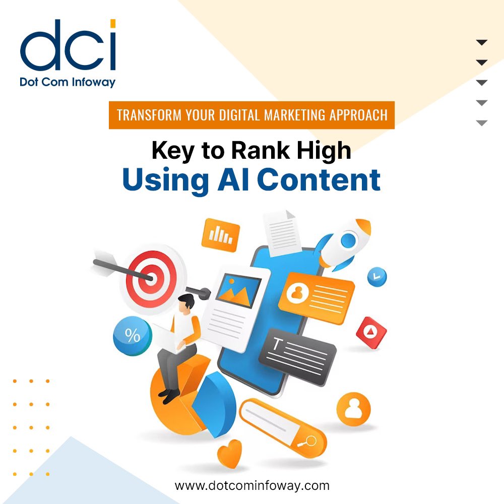 Revolutionize your digital marketing strategy: Unleash the power of AI content to skyrocket your rankings! Dive into our latest blog to unlock the key >>>bit.ly/49feuml #DotComInfoway #DigitalMarketing #AIContent #SEO #Ranking #ContentStrategy #MarketingTips