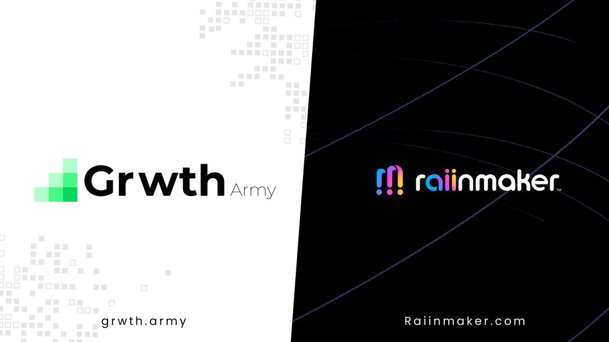 Grwth Army (@grwtharmy) on Twitter photo Grwth Army is pleased to unveil our collaboration with <a href="/Raiinmakerapp/">Raiinmaker</a> as we kickstart our journey towards the upcoming TGE!
This collaboration is set to amplify marketing initiatives and growth. Here's to moving only onwards and upwards from here.☄️ Grwth Army is pleased to unveil our collaboration with <a href="/Raiinmakerapp/">Raiinmaker</a> as we kickstart our journey towards the upcoming TGE!
This collaboration is set to amplify marketing initiatives and growth. Here's to moving only onwards and upwards from here.☄️