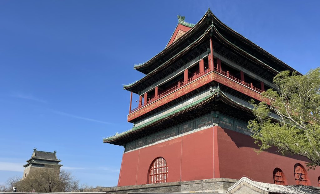 Spring has arrived in Beijing. Paying my respects to the Drum Tower