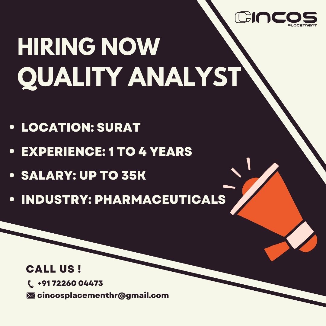 Seeking a Quality Analyst! Partner with the best staffing management consultant in Surat for career excellence.

Contact Us
Phone: +91 7226004473

#QualityAnalyst #SuratJobs #QAExpert #Openings #BestRecruitmentConsultancyInSurat #BestRecruitmentAgencyInSurat