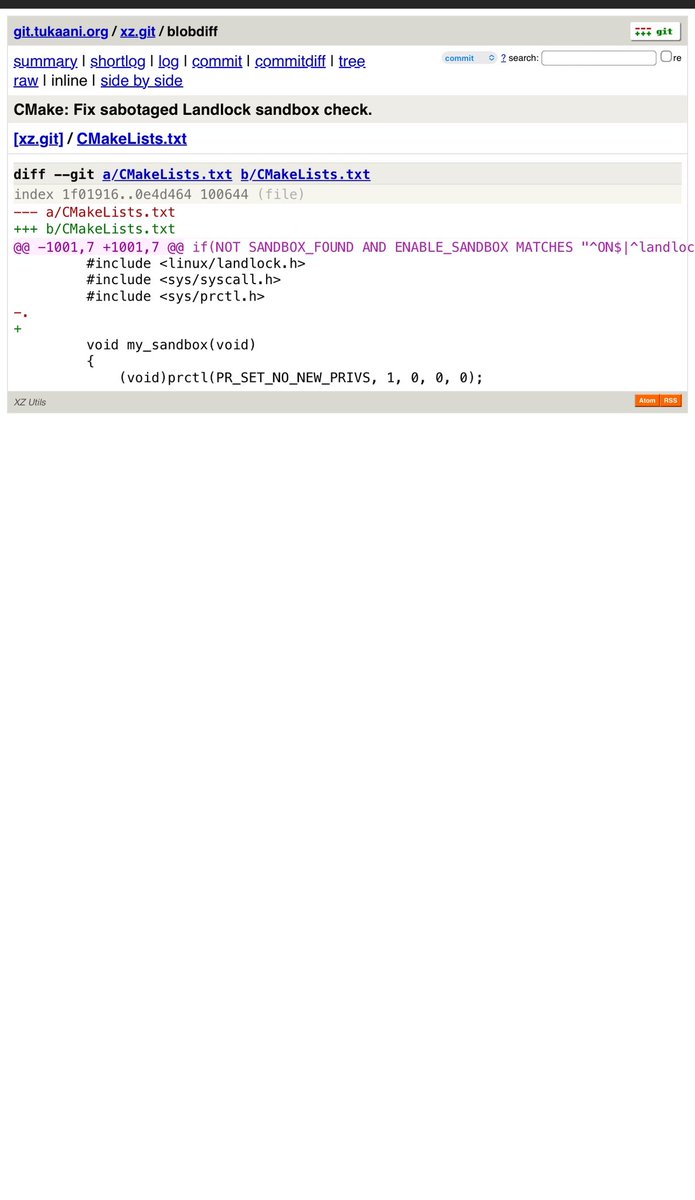 usetraceix's tweet photo. The sandbox locking sabotage was fixed as the first commit by Lasse Collins after everything happened: https://t.co/8pYlg9VgSU https://t.co/mcUypr0Ewo