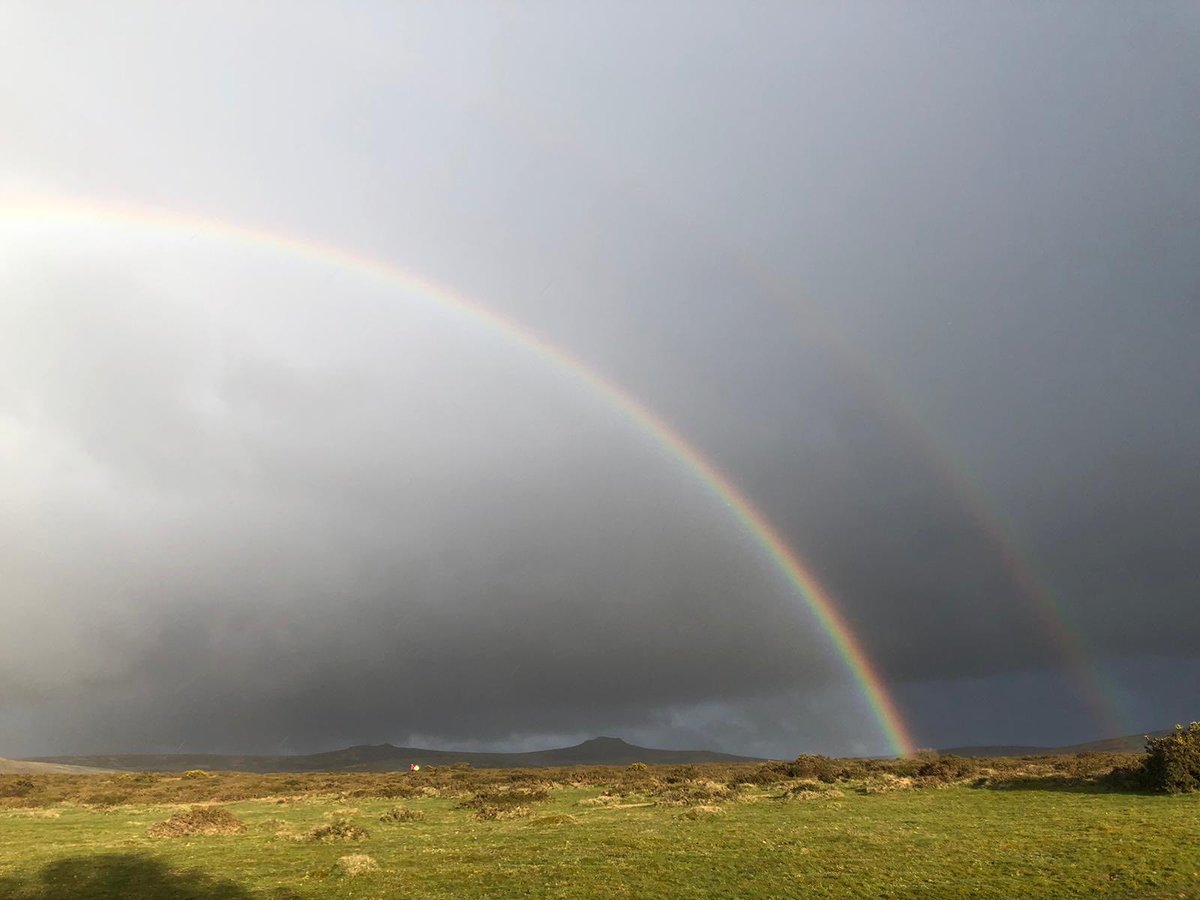 Double rainbow Doe Tor Dartmoor