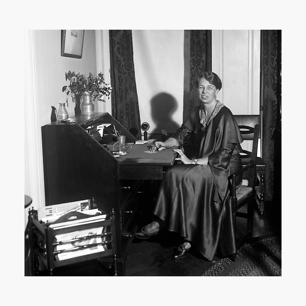 How about this portrait! Eleanor was the longest serving First Lady. Eleanor Roosevelt At Her Desk - Circa 1933 Photographic Print bit.ly/3Erc7PF #EleanorRoosevelt #Democrat #FirstLady #VintagePhotos #AmericanHistory #WomenOfHistory #HomeDecor #OldSchoolCool