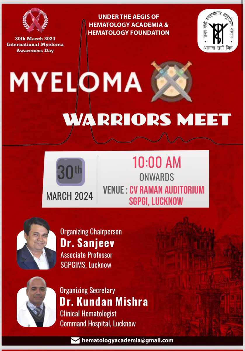 Myeloma Warriors meeting @ SGPGI , Lucknow, on International myeloma awareness day