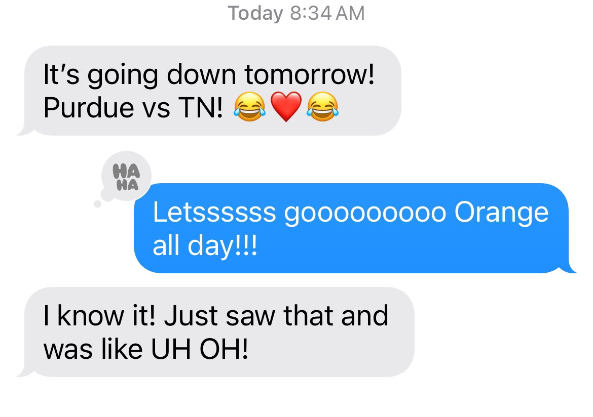 Catchin24's tweet image. Woke up to a text this morning about tomorrow. It didn’t say “Happy Easter.” It said… “It’s going down tomorrow @Vol_Hoops v @BoilerBall!”   

I will have all orange on tomorrow after church for the family dinner! Don’t play with me! #DividedFamily #VFL #AllInFun #VolNation4Life