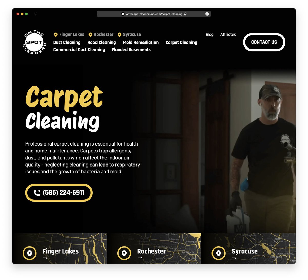 On The Spot Cleaners has been an FLX Websites client for almost 4️⃣ years now! 🙏 We were thrilled to recently revamp their website from the ground-up, and focused on tying in their billboard + TV spot graphics into the new design. Check out the new site at hubs.ly/Q02rd8bH0