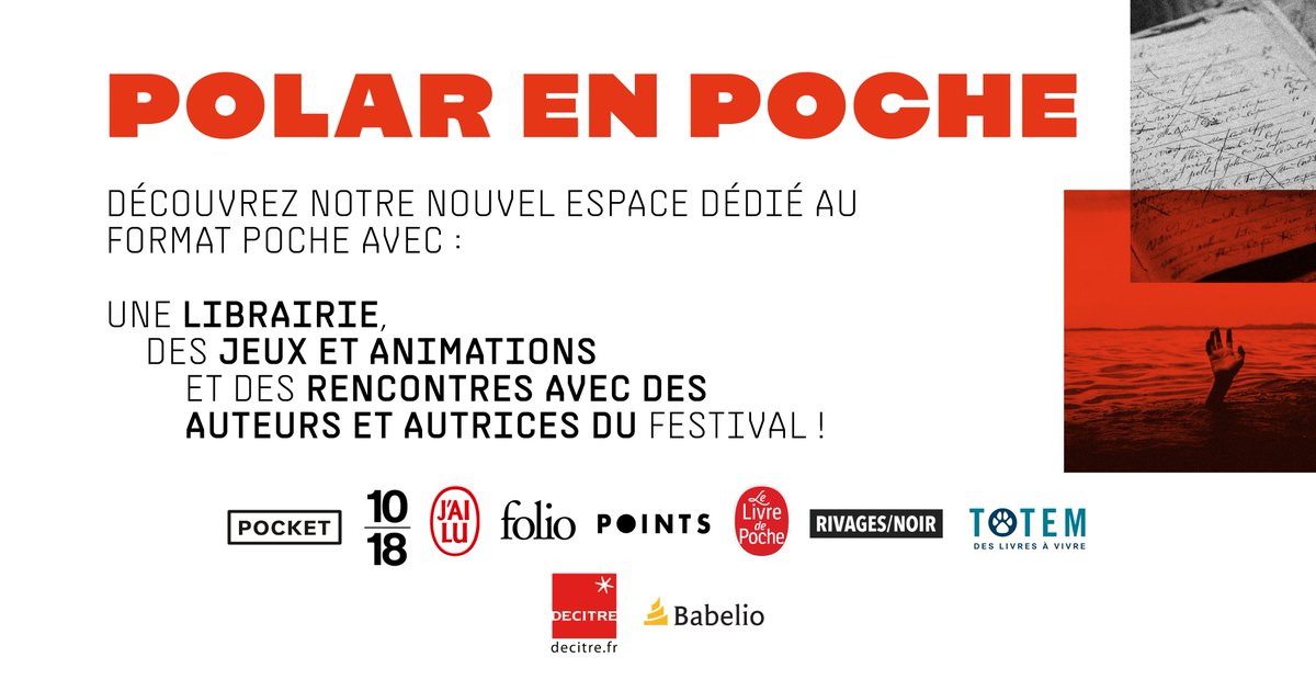 [POLAR EN POCHE] Pour cette 20e édition, les éditeurs de livres de poche sont mis à l’honneur et seront présents avec une sélection polar élaborée en collab avec les librairies Decitre de Lyon. 👉Retrouvez le programme complet de l'espace sur notre site : quaisdupolar.com/event/polar-en…