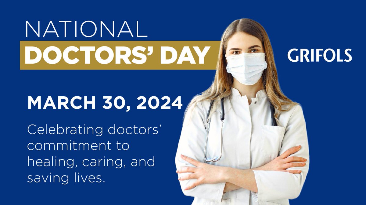 Embrace the spirit of giving this #NationalDoctorsDay! Join Grifols in honouring healthcare heroes who go beyond, especially those who champion plasma donation. Your selfless contributions help save lives.💙 Take a step further & consider donating plasma: giveplasma.ca