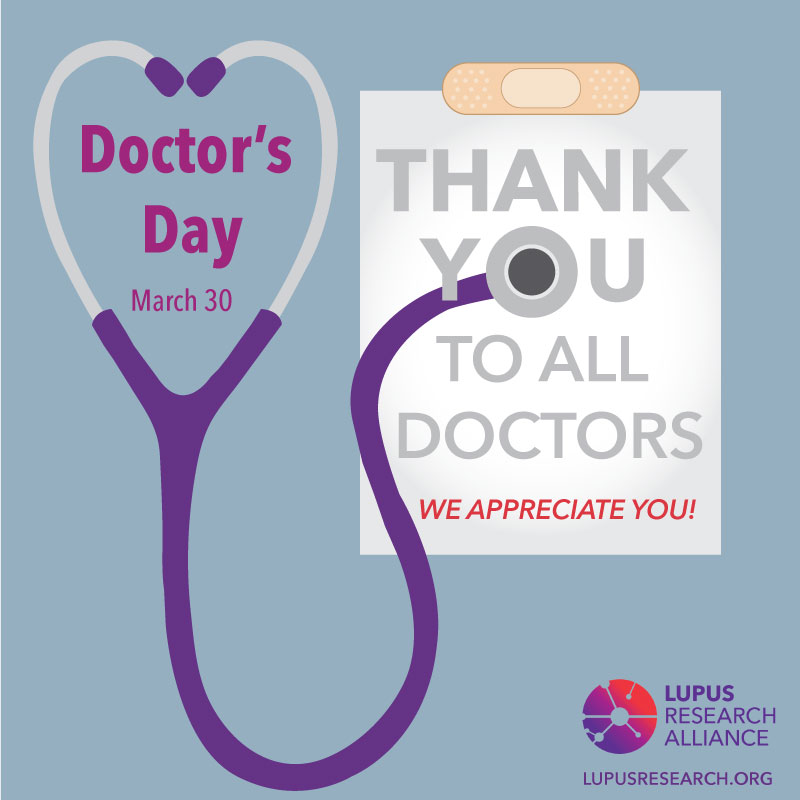 In honor of #NationalDoctorsDay the Lupus Research Alliance would like to thank all the doctors who are working so hard today and every day! 👩‍⚕‍👨‍⚕‍ #DoctorsDay
