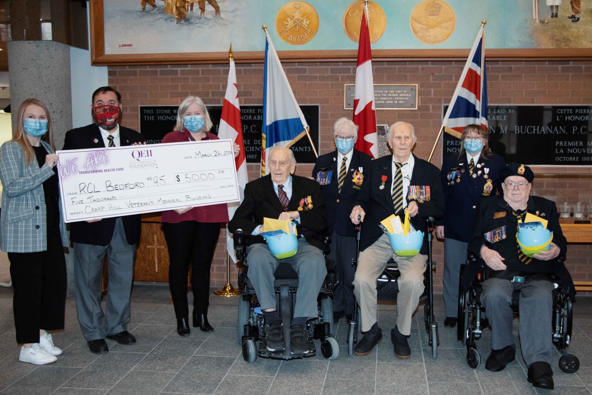 Earlier this week, we welcomed members from the Royal Canadian Legion, Bedford Branch #95 to the Camp Hill Veterans Memorial Building to celebrate their generous $5,000 donation! They also brought some Easter treats to residents who were members of the legion. We THANK you!💜💐