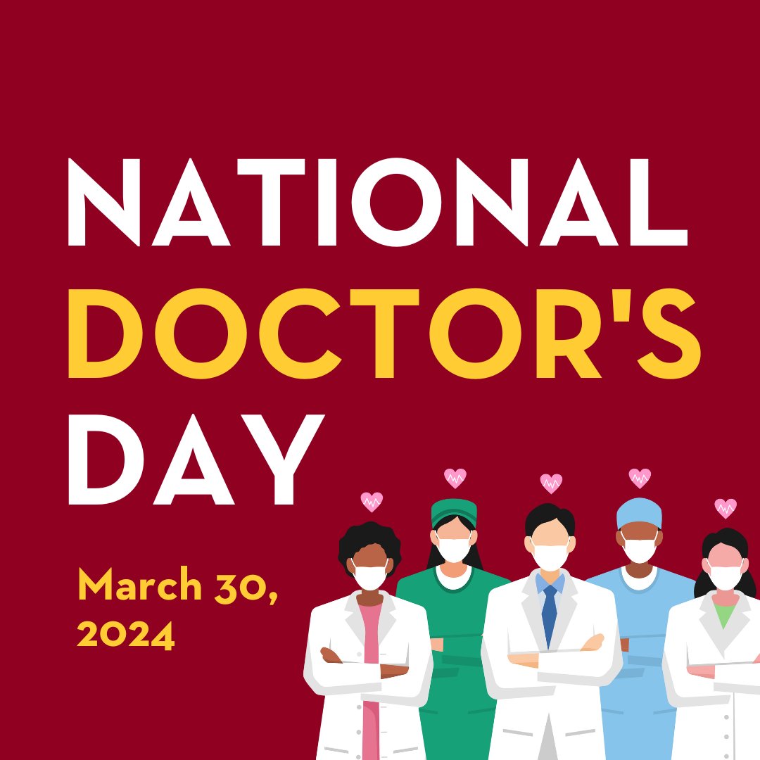 Happy National Doctor's Day! 🎉👩‍⚕️ From curing our ailments to being a source of support, let's take a moment to appreciate these superheroes in white coats who save lives and make a huge impact on the world. Thank you for all of your hard work! #NationalDoctorsDay