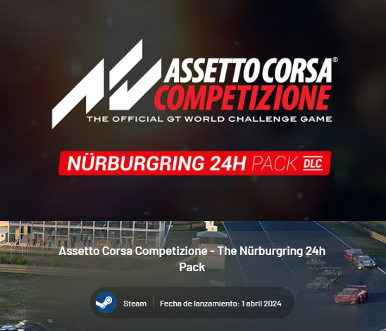 📢 Prepárate para nordschleife !!!

El 1 de Abril podrás comprar el nuevo circuito para Assetto Corsa Competizione.

Cómpralo a través de nuestro enlace de Referido y ayudaras a la comunidad. No te costara más.

instant-gaming.com/es/16277-compr…