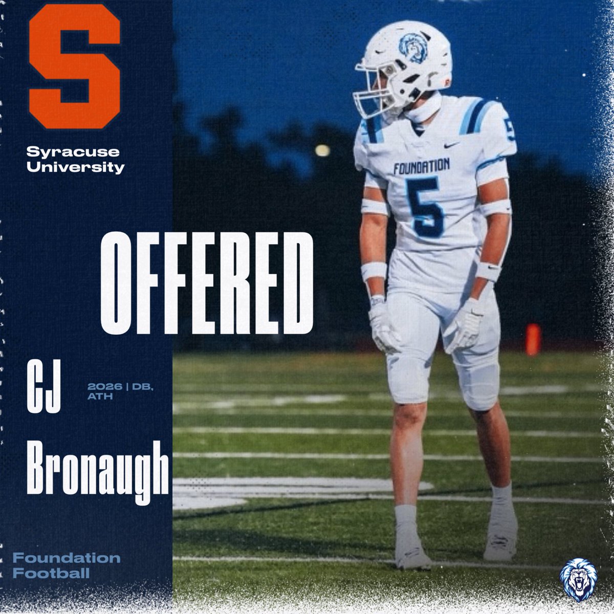 FA_LionsFB's tweet photo. Congrats @BronaughCj on your first two Offers! @USFFootball @CuseFootball https://t.co/pfSOtu8d5T