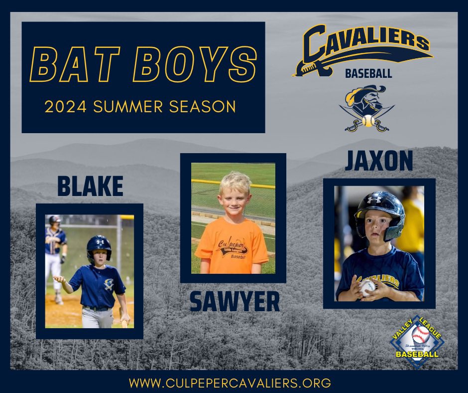 Instead of a player introduction today, let’s introduce a few of our bat boys for the upcoming season, Blake Thompson, Sawyer Bridges, and Jaxon Sink. Our players look forward to having you in the dugout this summer. #summercollegiatebaseball