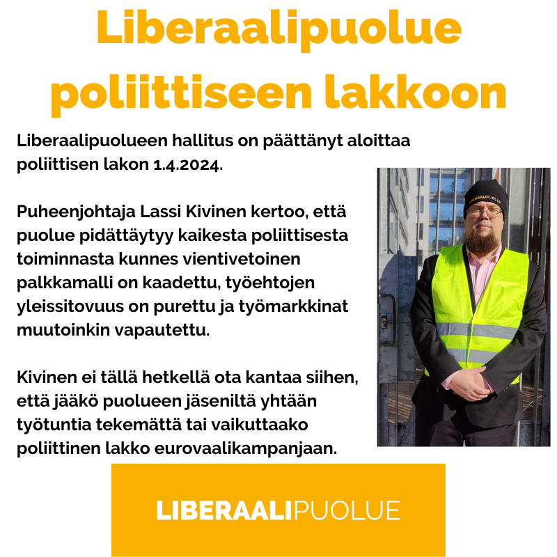 Työmarkkinoita koskevasta lainsäädännöstä päätetään Suomessa ulkoparlamentaarisesti. Me liberaalit olemme sitoutuneet demokraattiseen kansanvaltaan emmekä haluaisi moiseen suhmurointiin sotkeutua, mutta #nytonpakko, jotta vapaan työläisen ääni saadaan kuuluviin.