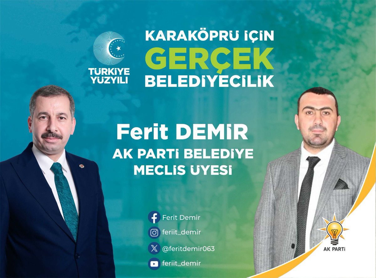 Gerçek belediyecilik ruhuyla, ayrım yapmadan hizmet etmeye talip olan,Karaköprü'müzün  en iyisini hak ettiğine inanarak çalışacak olanlar…

Gönül huzuruyla oylar size…

<a href="/MetinBaydilli/">Metin BAYDİLLİ</a> 
<a href="/sezaicanbek/">Av.Sezai CANBEK</a> 
<a href="/feritdemir063/">Ferit Demir</a> 
<a href="/Karakopruak/">AK PARTİ KARAKÖPRÜ</a> 
<a href="/akgenckarakopru/">KARAKÖPRÜ AK GENÇLİK</a>