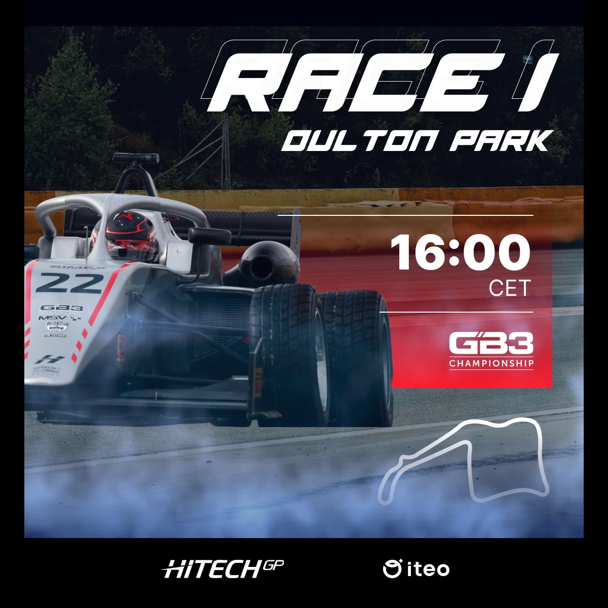 I will grid my car on sixth place to race 1. I left some time on the table during qualifying. Now it is time to focus on competition. Turn on the broadcast and follow the first racing of the season! 📺youtube.com/live/t2K8Z1GJq… @iteo_apps @HitechGP @GB3Championship #GB3 #viaF1