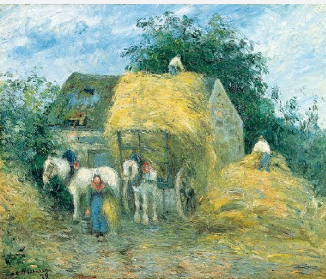 The Hay Cart, Montfoucault painting by Camille Pissarro