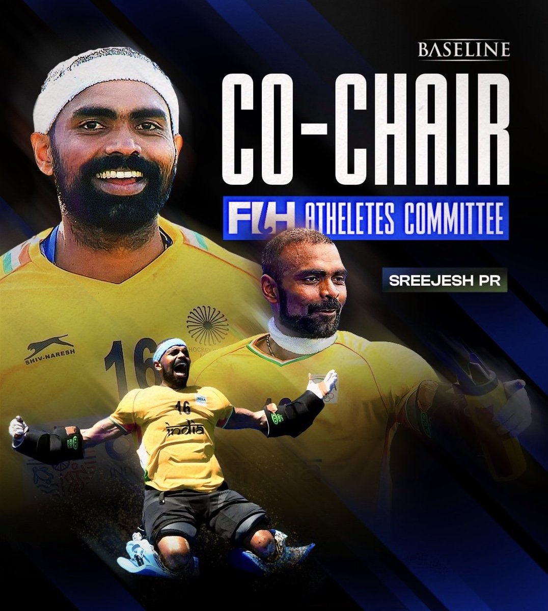Congratulations to @16Sreejesh on being named co-chair of the FIH Athletes Committee! Your expertise and dedication will undoubtedly elevate the voice of athletes worldwide. Proud moment for Indian hockey! #TeamBaseline #Hockey