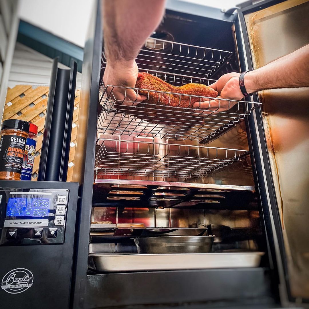 @goneoutdoors12 loading his smoker with some Brisket!
What are loading into yours?
...
Brisket going down in the Bradley Smoker. This thing has been a game changer, extremely easy to use. Check them out if your in the market for a new smoker for the summer.
