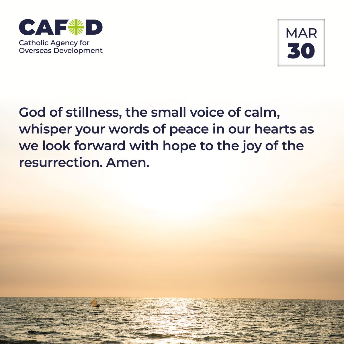 Today is a day of silence and calm contemplation. As we look back on our Lenten journey today, and wait for the joy of the resurrection, we can consider the stories we've heard and pray they continue to impact our lives. cafod.org.uk/pray/lent-cale…