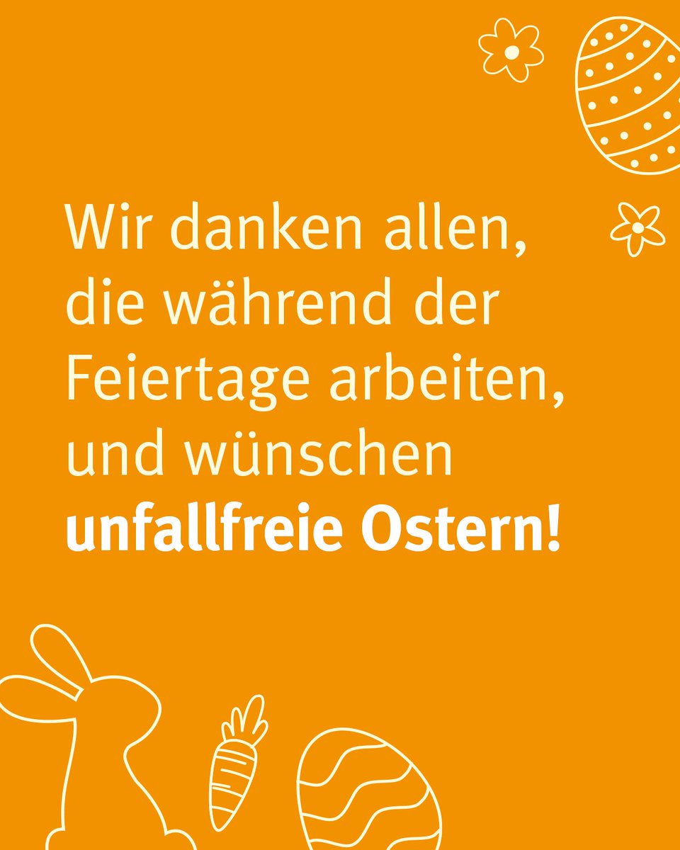 Danke an alle Busfahrer, Ärztinnen, Pflegenden, Sicherheitsprofis und andere, die über die Feiertage im Einsatz sind! Ihnen allen wünschen wir friedliche und unfallfreie Ostern. 🐰🌷 #Ostern #Sicherheit #Gesundheit