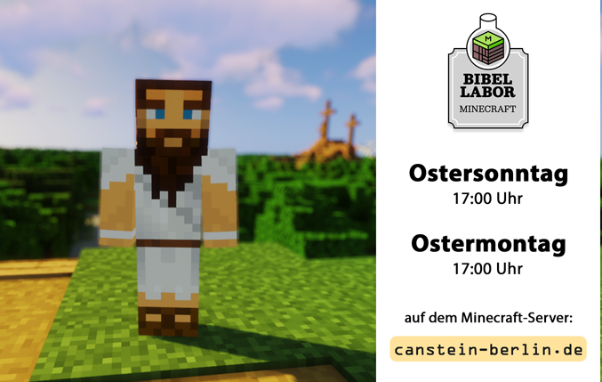 Seid mit dabei! 
#Ostern in #Minecraft feiern! Wir freuen uns 💛
#bibel #bibellabor