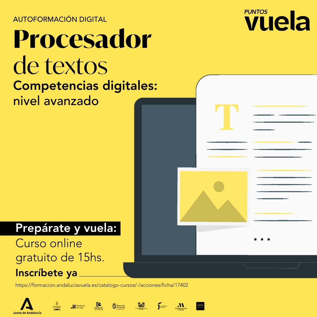 🌐 #Autoformación: Aprende a utilizar el procesador de textos, estés donde estés y partas de donde partas. 

👉 Más información: 🔗bit.ly/3Vzt5Wp