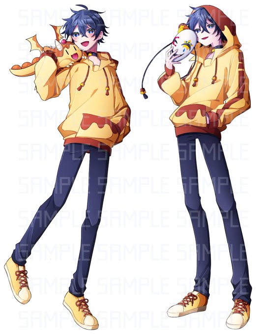 「full body yellow hoodie」 illustration images(Latest)