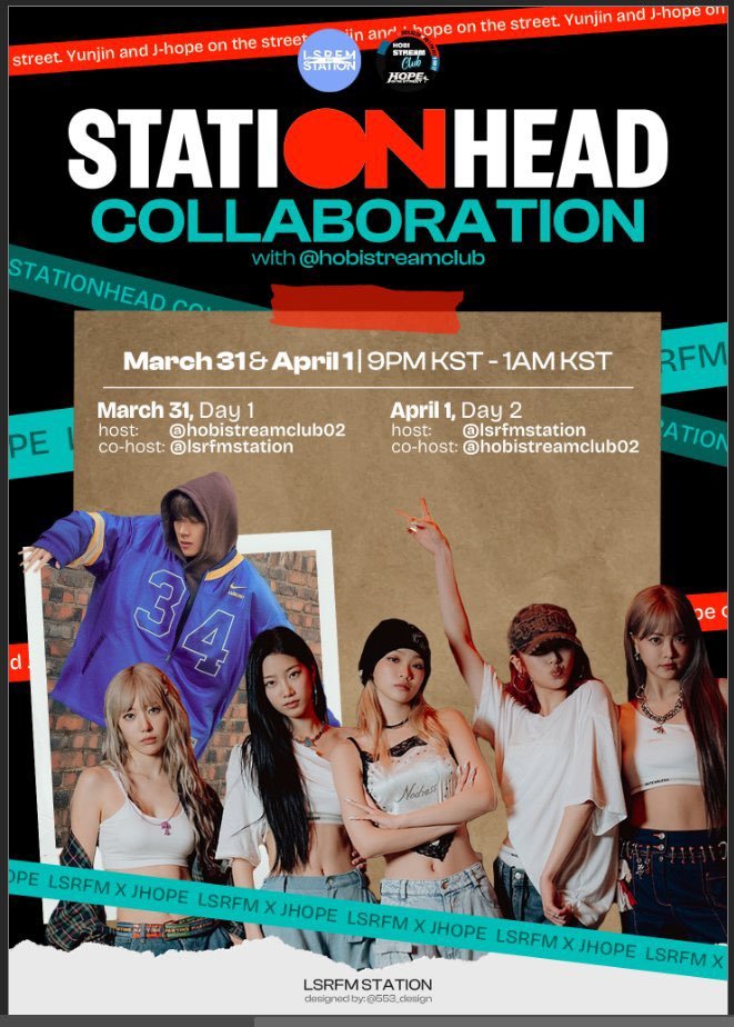 🎧#HOPE_ON_THE_STREET — "I DON'T KNOW"
Streaming Party Collaboration w/ <a href="/LSRFM_Station/">LSRFM STATION</a> 

📅 March 31 &amp; April 1
🕘 9PM - 1AM KST

D-1: stationhead.com/hobistreamclub…
D-2: stationhead.com/lsrfmstation

Note: HSC2 station will host the D-1 streaming party
#LE_SSERAFIM #JHOPE 
#JHOPExLE_SSERAFIM