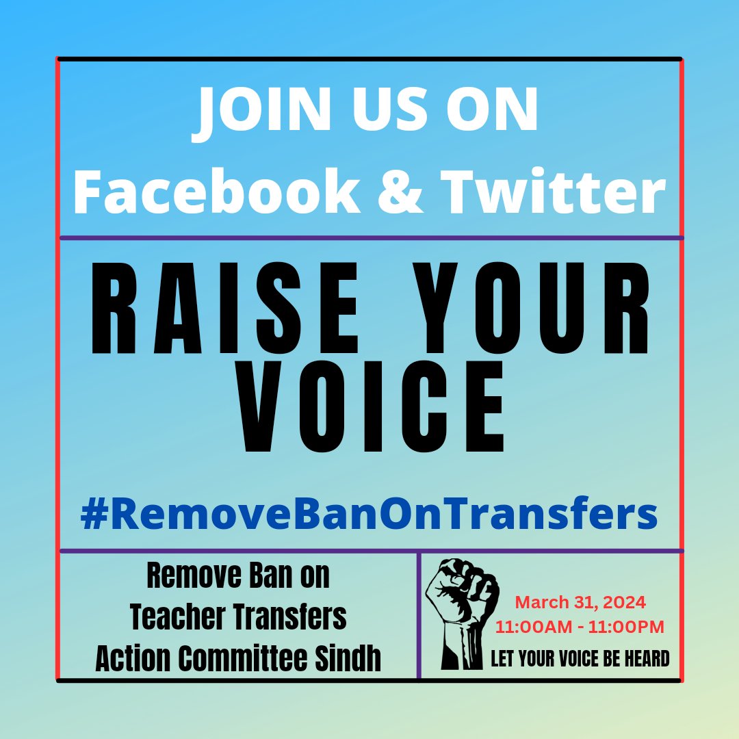 arbabarijo's tweet photo. Join us π
Sunday, March 31, 2024
Time: 11:00AM To 11:00PM
#RemoveBanOnTransfers https://t.co/nb72A9eAez