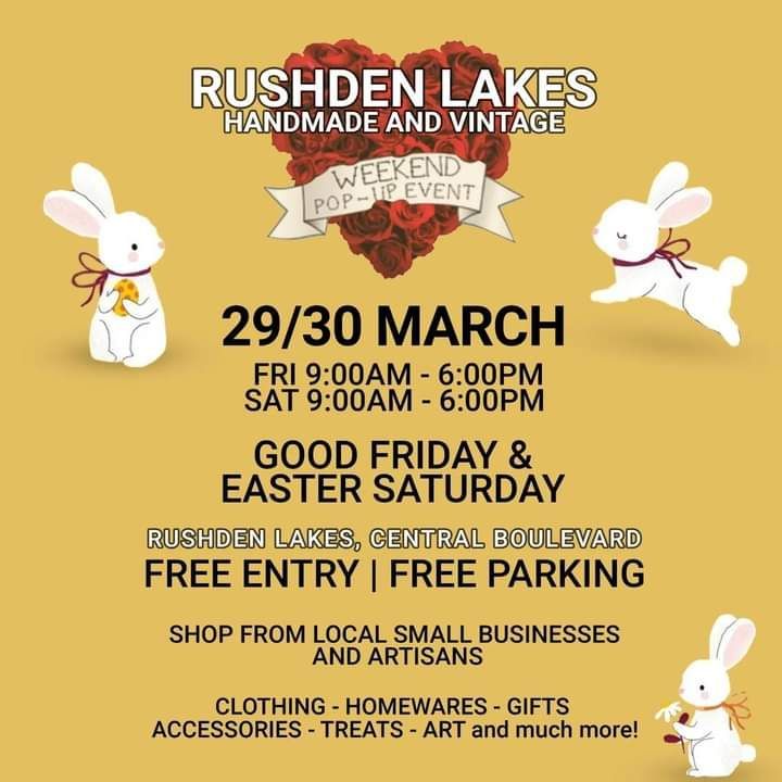 Easter Fair Today (Saturday) in Central Boulevard at @rushdenlakessc Open 9am-6pm 🎟 Free entry