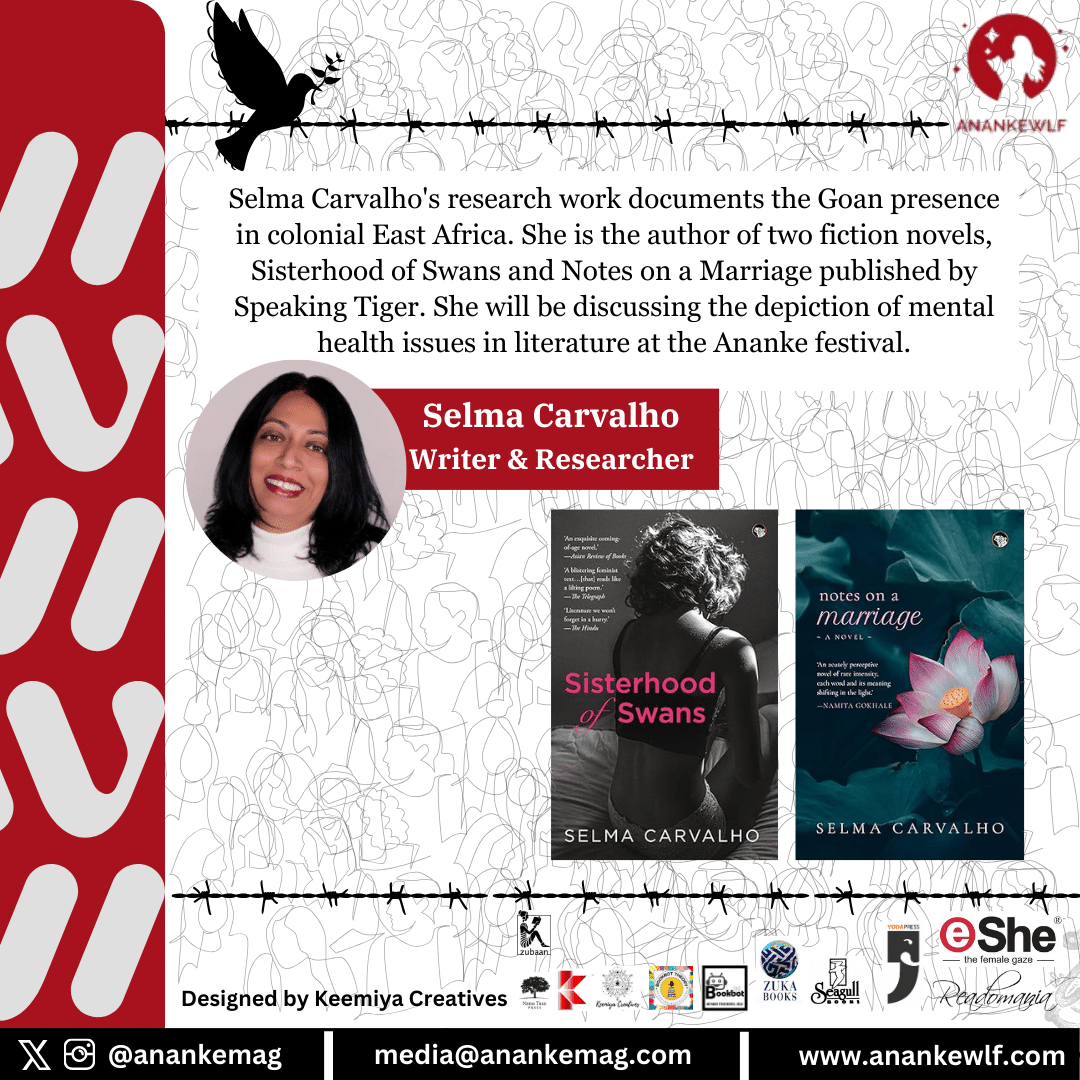 Writer & Researcher Selma Carvalho will be joining us at Ananke's Women in Literature Festival 2024.

#AnankeWLF #AnankeWLF2024 #WomeninLiterature #VoicesforPeace #Litfest #WomenWriters #TeamKeemiya