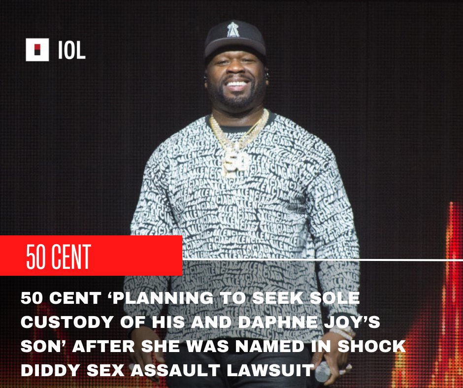 50 Cent is reportedly planning to seek sole custody of his and Daphne Joy’s son Sire after she was named as an alleged sex worker in a $30 million sexual assault lawsuit against Sean ‘Diddy’ Combs. #50cent @IOL_Lifestyle / Entertainment iol.co.za/entertainment/…