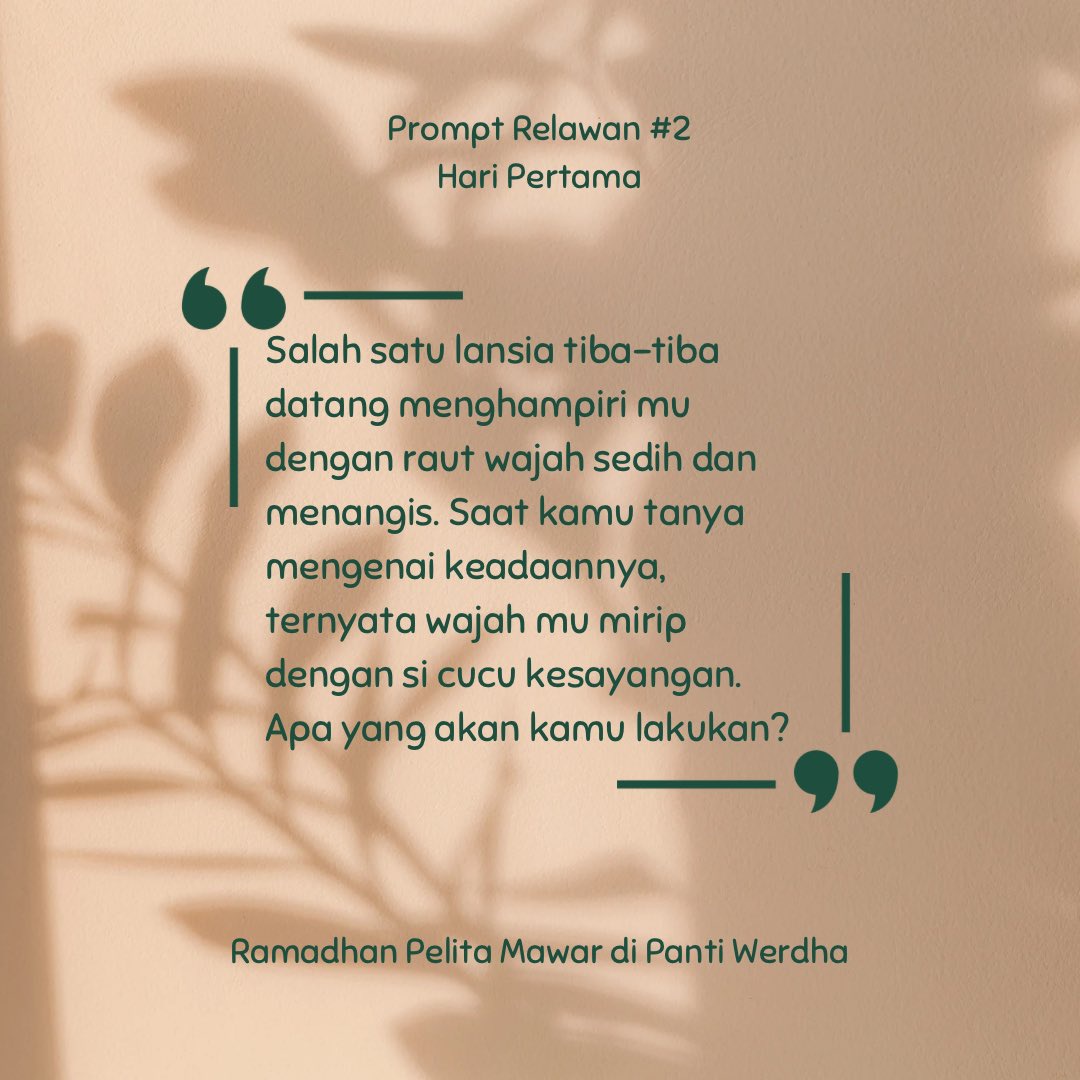 ⠀

     Cucu Pengganti
     ━━━━━━━━
     Jakarta
     March 28th, 2024
     Solo plot by #Alex
     #PMdiPantiWerdha

     plot start

⠀