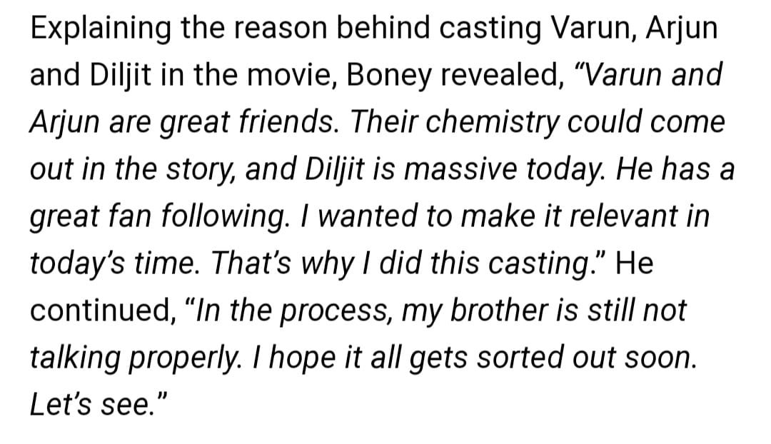 Producer #BoneyKapoor about #NoEntry2 !! 
Film will rolls on December 2024 🔥
#VarunDhawan #ArjunKapoor #DiljitDosanjh