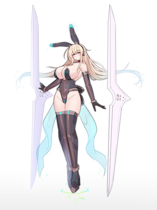 クソデカ超振動ブレードビットを脳波コントロールでびゅんびゅんぶん回すタイプのSFバニー首輪ちゃんらくがき 