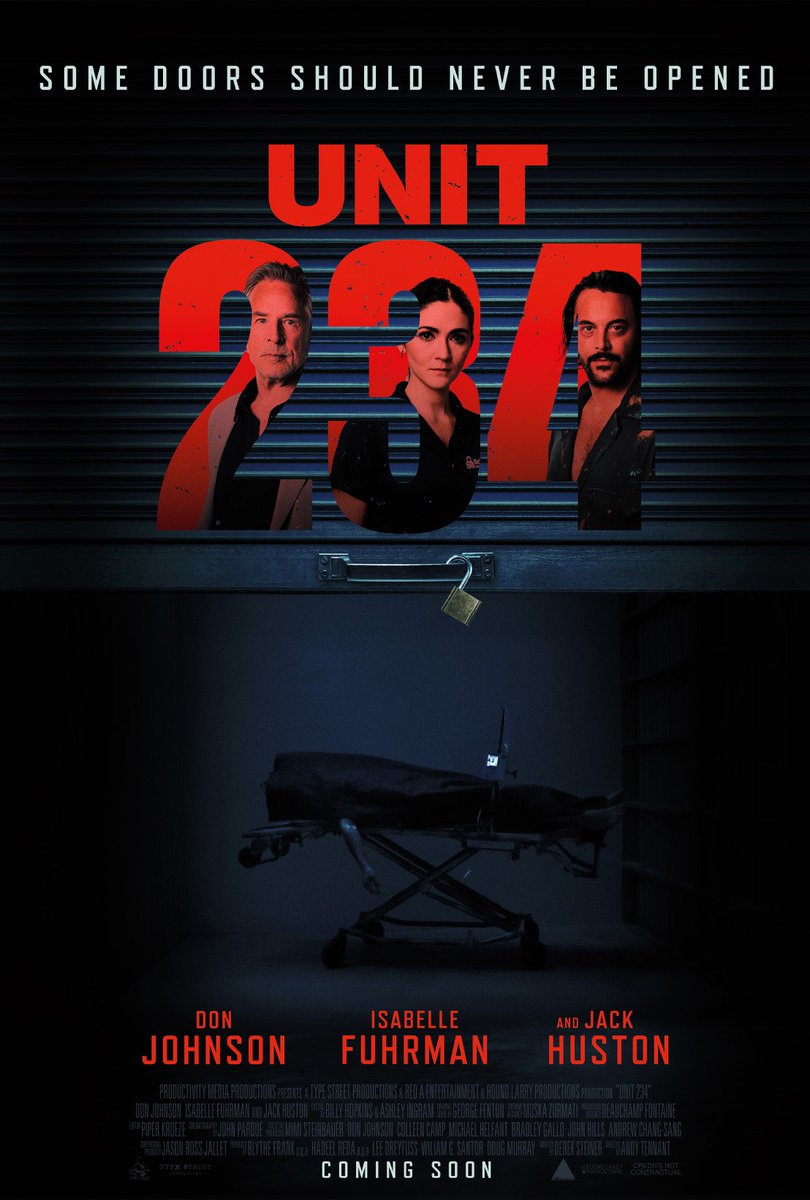 unit234film's tweet photo. A lone employee (Laurie Saltair) at a remote storage facility discovers an unconscious man locked inside Unit 234, chained to a gurney and missing a kidney. She must then fight to survive a ruthless gang, dead set on retrieving their precious cargo… at any cost. #Unit234 https://t.co/UCXLWip8VY