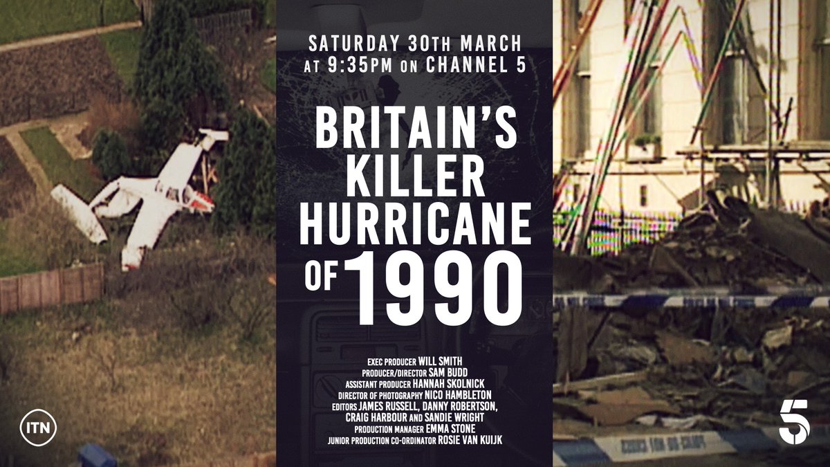 ON TONIGHT 9.35pm on @channel5_tv Britain's Killer Hurricane of 1990 The story of one of the worst storms in centuries, resulting in the loss of 47 lives.