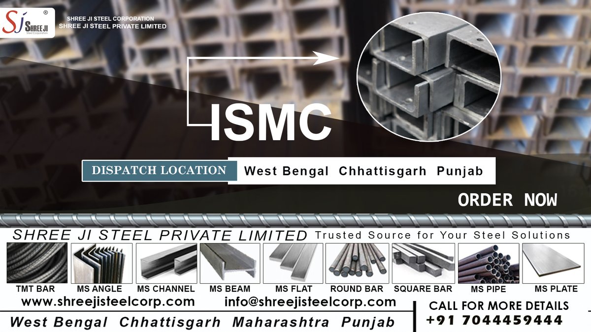 shreejisteel1's tweet image. At Shree Ji Steel Private Limited (formerly known as Shree Ji Steel Corporation), we take pride in offering a comprehensive range of Indian Standard Medium Channels (ISMC), designed to meet the diverse needs of our clients. #shreejisteel #mschannel #mschannels